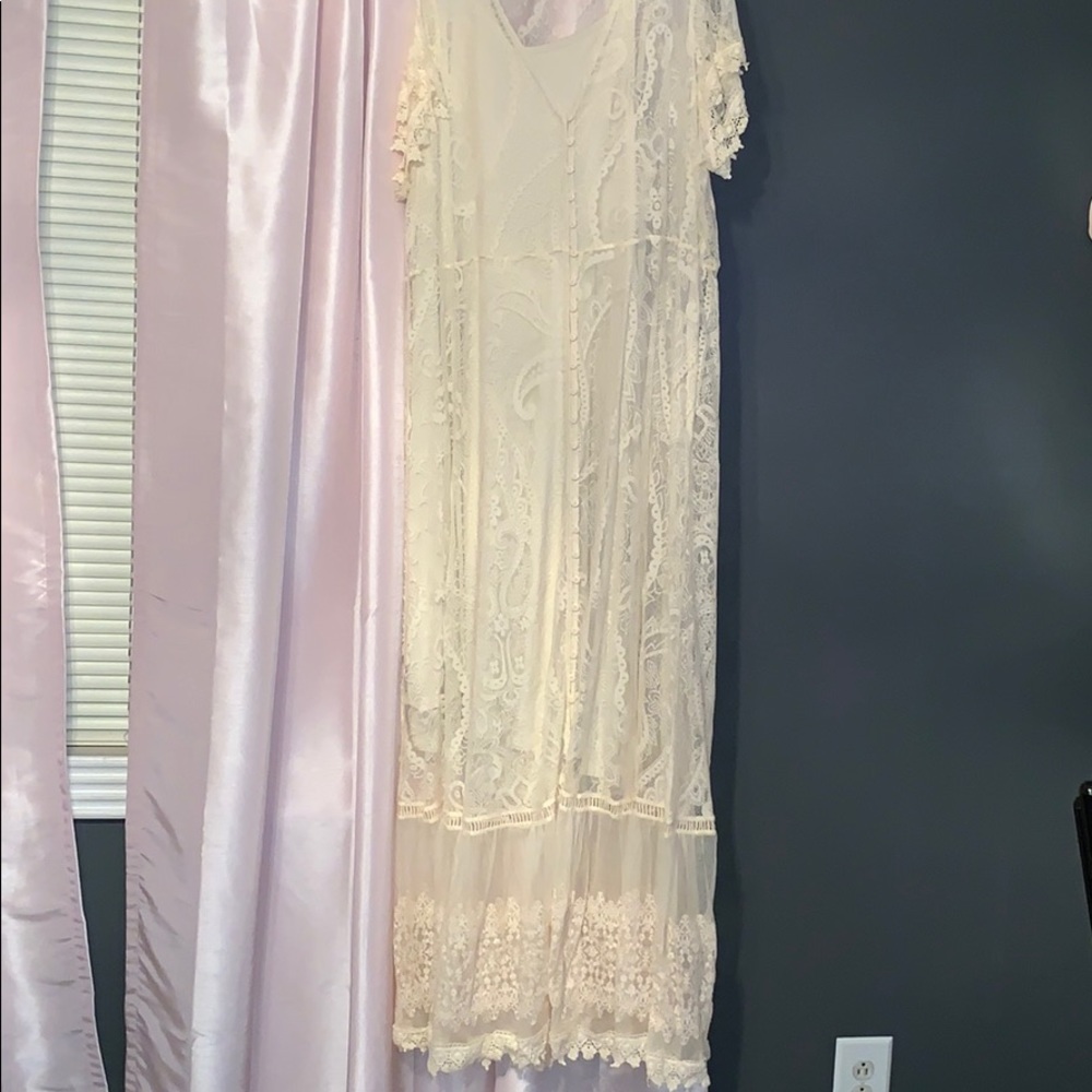 NEVER WORN! Cream and lace long dress!